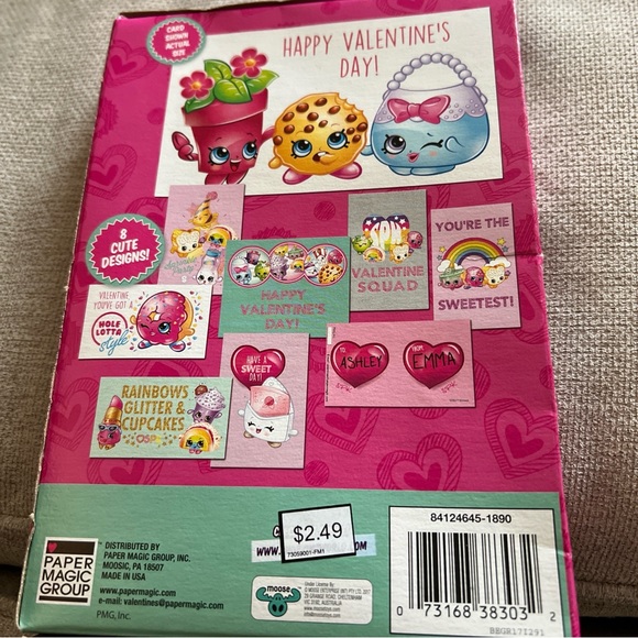 32 Shopkins kids child classroom Exchange Valentines Day Cards New Sealed Box - Picture 2 of 4
